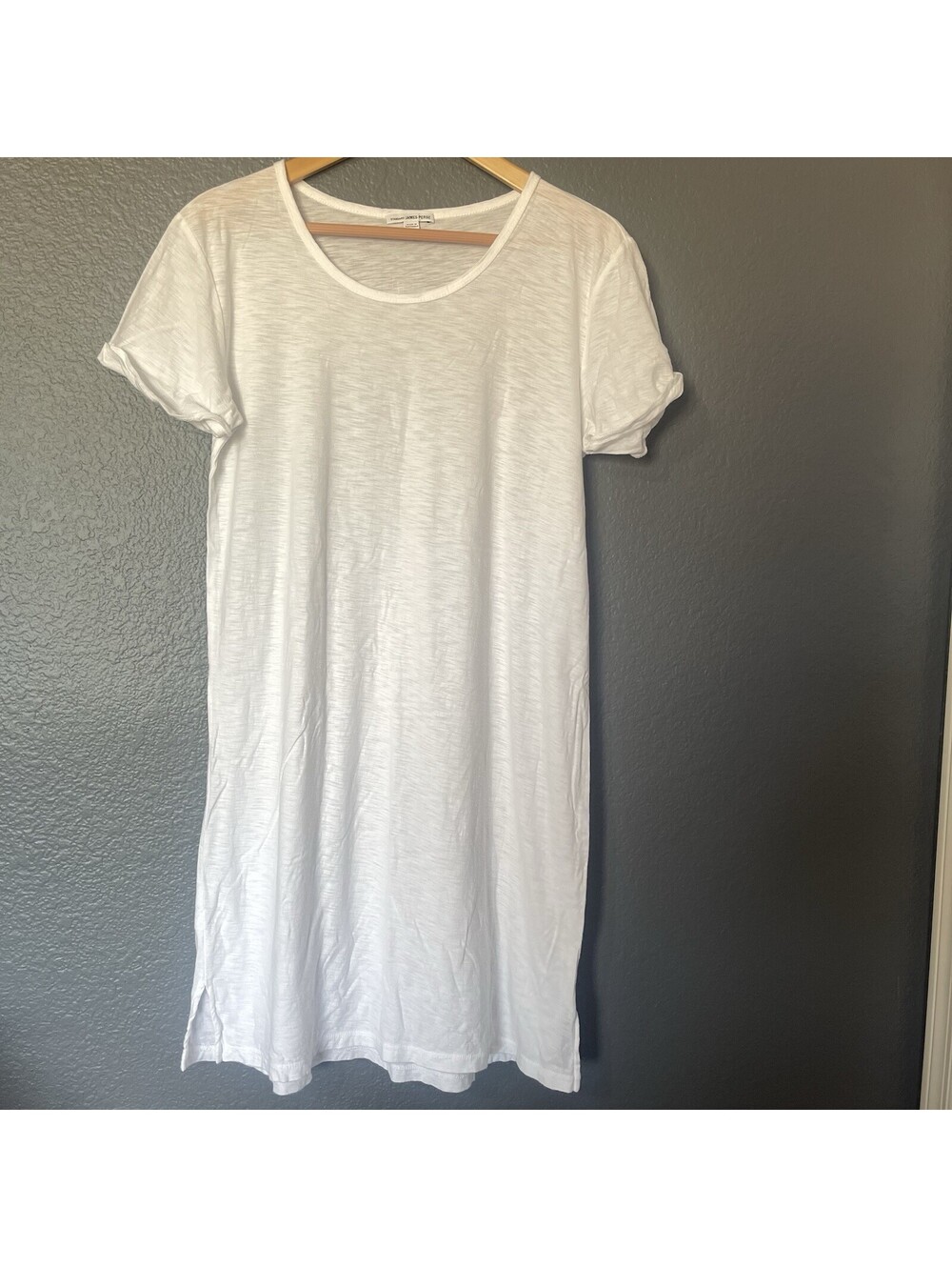Standard James Perse 3 Large Slub Jersey Cuffed T-Shirt Dress Cotton Lightweight